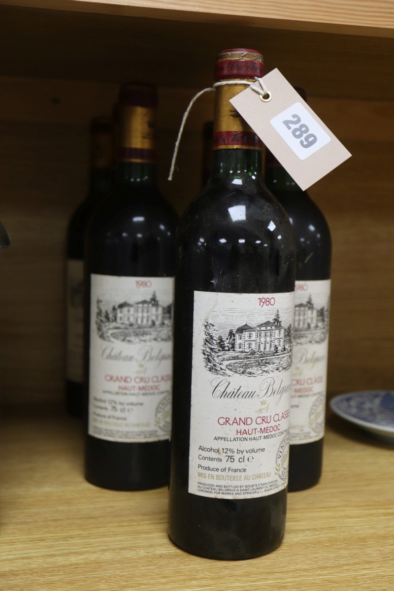 Seven bottles of Chateau Belgrave Haute Medoc 1980